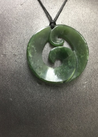 NZ GREENSTONE 2 X KORU CIRCLE 50MM BD231 50MM 2 KORU