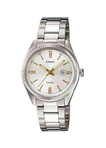 CASIO LADIES ANALOGUE SILVER DIAL STAINLESS STEEL BRACELET LTP1302D-7A2