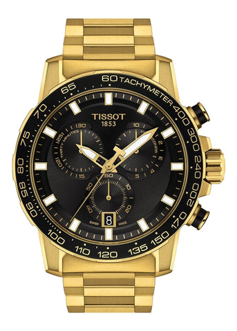 TISSOT SWISS GENTS SUPER SPORT CHRONO BLACK DIAL GOLD T125-617-33-051-01