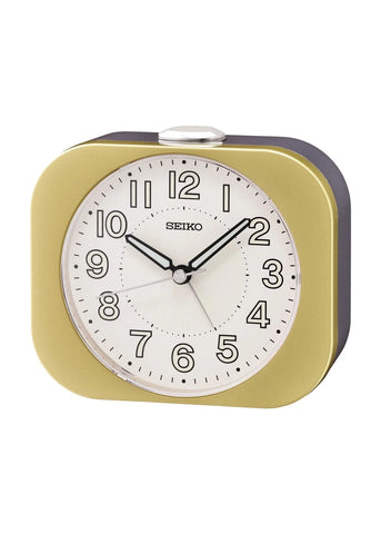 SEIKO ALARM CLOCK METALLIC GREY & GOLD QHE206-G