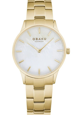 OBAKU LYNG LILLIE-CIDER MOTHER OF PEARL DIAL GOLD BRACELET V247LXGWSG