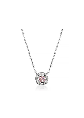 GEORGINI MILESTONE MORGANITE HALO PENDANT SILVER NECKLACE IP1164P