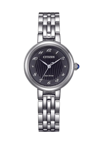 CITIZEN LADIES ECO-DRIVE BLACK DIAL STAINLESS STEEL EM0990-81E
