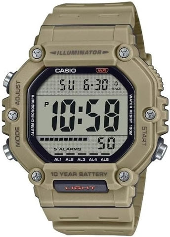 CASIO DIGITAL LARGE LCD DIAL BEIGE RESIN BAND AE1600H-5A