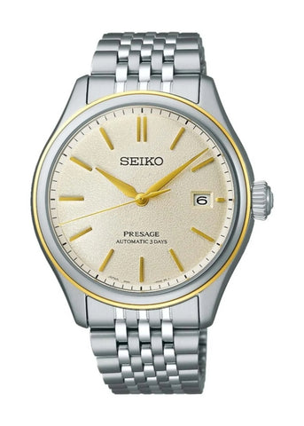 SEIKO PRESAGE AUTOMATIC CREAM TEXTURE DIAL STAINLESS SPB478J