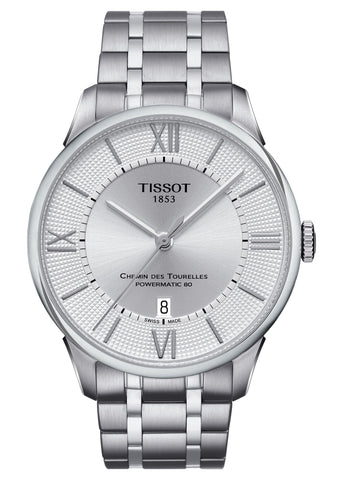 TISSOT SWISS CHEMIN DES TOURELLES POWERMATIC 80 SILVER DIAL T139-407-11-038-00
