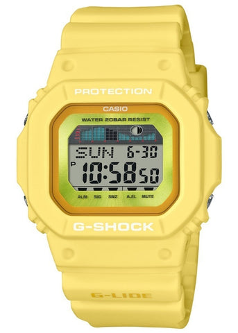 CASIO G-SHOCK G-LIDE TIDE GRAPH DIGITAL YELLOW RESIN BAND GLX5600RT-9D