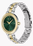 ARMANI EXCHANGE JACKIE GREEN DIAL TWO-TONE BRACELET AX5176