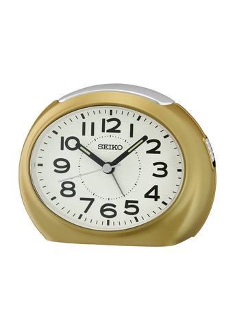 SEIKO ALARM CLOCK METALLIC GOLD QHE193-G