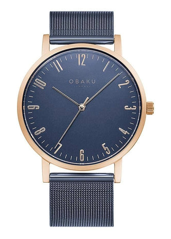 OBAKU BRINK OCEAN BLUE MESH BRACELET BLUE DIAL V248GXVLML
