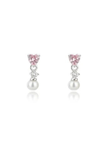 GEORGINI SWEETHEART PINK MINI HEART FRESHWATER PEARL DROPLET IE1160P