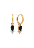 GEORGINI MIDNIGHT VELVET ASTERIA HOOP EARRINGS BLACK AND GOL IE1224GB