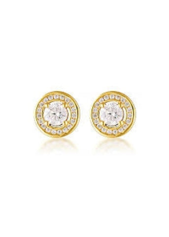 GEORGINI MILESTONE CZ HALO GOLD STUD EARRINGS GOLD IE1164G