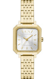 ARMANI EXCHANGE LEILA SQUARE SILVER DIAL GOLD BRACELET AX5725