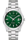 BULOVA GENTS SURVEYOR AUTOMATIC GREEN DIAL STAINLESS STEEL 96B429