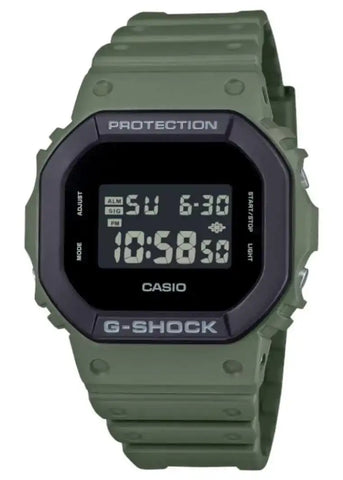 CASIO G-SHOCK DIGITAL SQUARE CASE BLACK DIAL GREEN RESIN DW5610UU-3D