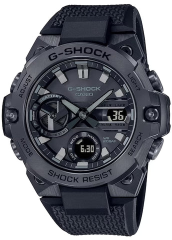 CASIO G-SHOCK G-STEEL CARBON CORE GUARD BLACK RESIN BAND GSTB400BB-1A