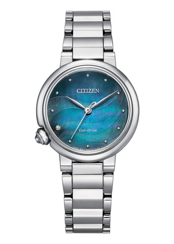 CITIZEN LADIES ECO-DRIVE 1x DIAMOND STAINLESS STEEL BRACELET EM0910-80N