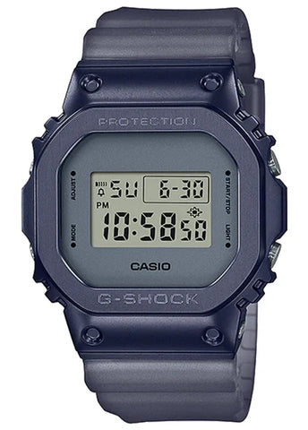 CASIO G-SHOCK DIGITAL BLUE ION PLATED BEZEL GREY TRANSPARENT GM5600MF-2D