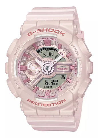 CASIO G-SHOCK MID SIZE DUO SILKY TONE PINK RESIN BAND GMAS110ST-4A
