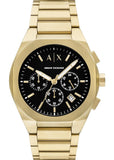 ARMANI EXCHANGE SYNC BLACK DIAL YELLOW GOLD BRACELET AX4180
