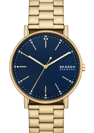 SKAGEN SIGNATUR BLUE DIAL GOLD BRACELET SKW6945