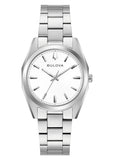 BULOVA LADIES SURVEYOR WHITE DIAL STAINLESS STEEL BRACELET 96L347