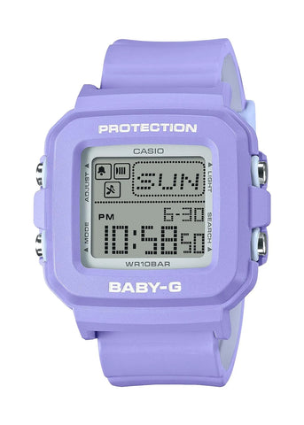 CASIO BABY-G DIGITAL SQUARE PURPLE RESIN BAND & HOLDER BGD10K-6D