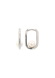 GEORGINI ADAGIO NINE-2-FIVE PEARL OVAL HOOPS SILVER IE1223W