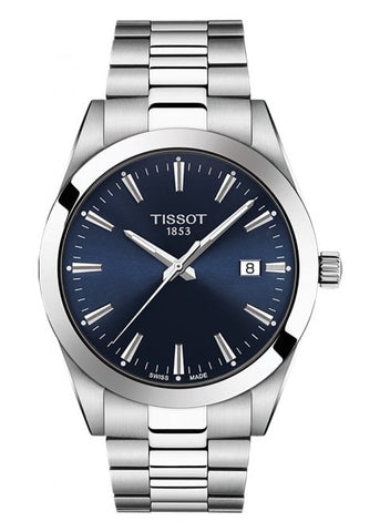 TISSOT SWISS GENTLEMAN T-CLASSIC BLUE DIAL STAINLESS STEEL T127-410-11-041-00