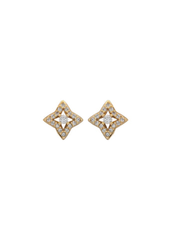 GEORGINI MIDNIGHT VELVET FAIRWATER PETITE EARRINGS GOLD IE1215G