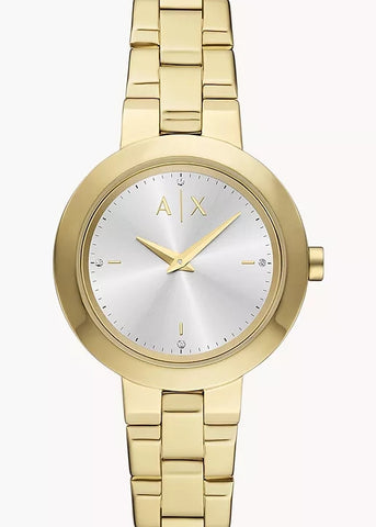 ARMANI EXCHANGE JACKIE SILVER DIAL YELLOW GOLD BRACELET AX5180