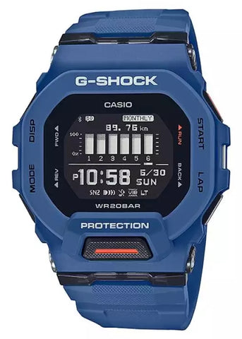 CASIO G-SHOCK DIGITAL G-SQUAD BLUETOOTH BLUE RESIN BAND GBD200-2D