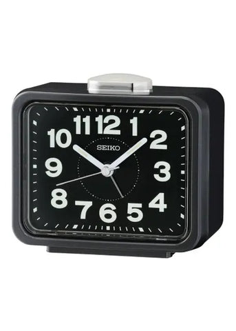 SEIKO ALARM CLOCK BELL ALARM METALLIC BLACK QHK062-K