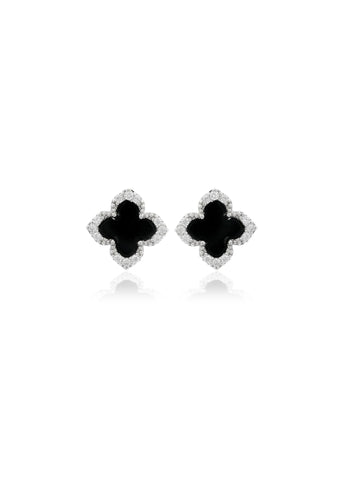 GEORGINI MIDNIGHT VELVET BLACK AGATE FAIRWATER STUD EARRINGS IE1187WB