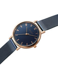 OBAKU BRINK LILLE-OCEAN BLUE MESH BRACELET BLUE DIAL V248LXVLML