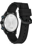 CITIZEN GENTS ECO-DRIVE CHRONOGRAPH BLACK RUBBER STRAP AT2587-02E