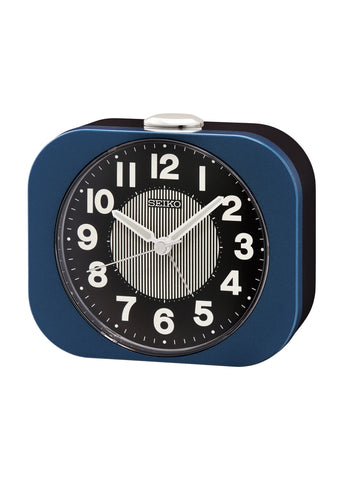 SEIKO ALARM CLOCK METALLIC BLACK & BLUE QHE206-L
