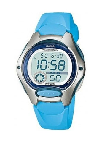 CASIO DIGITAL SILVER CASE BLUE RESIN BAND LW200-2B