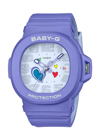 CASIO BABY-G ANALOGUE PLAYFUL HEARTS SERIES PURPLE RESIN BGA10-6A