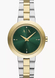 ARMANI EXCHANGE JACKIE GREEN DIAL TWO-TONE BRACELET AX5176