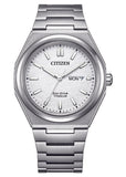 CITIZEN ECO-DRIVE ZENSHIN TITANIUM SILVER DIAL AW0130-85A