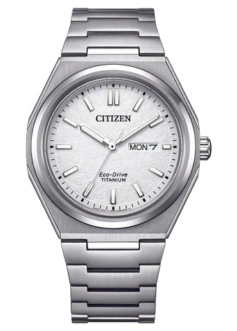 CITIZEN ECO-DRIVE ZENSHIN TITANIUM SILVER DIAL AW0130-85A