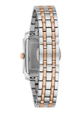 BULOVA LADIES SUTTON RECTANGULAR WHITE DIAL TWO-TONE 98L328
