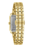 BULOVA LADIES SUTTON RECTANGULAR WHITE DIAL GOLD BRACELET 97L186
