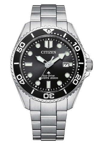 CITIZEN GENTS ECO-DRIVE PROMASTER DIVERS BLACK DIAL BN0261-51E