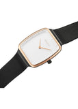 OBAKU TERN LILLE-TUSCANY BLACK MESH BRACELT ROSE WHITE DIAL V267LXMIMB