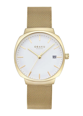 OBAKU FELT LILLE-GOLD MESH BRACELET WHITE DIAL V273LDGWMG