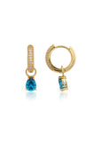 GEORGINI WISTERIA DUO PEAR EARRINGS BLUE TOPAZ CZ GOLD IE1216GB
