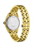 CITIZEN LADIES ECO-DRIVE BLUE DIAL GOLD BRACELET EM1142-84L